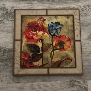 Flower wall art preloved ❤️wood